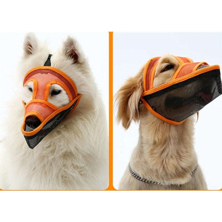 Small And Medium-sized Long-mouth Dog Mouth Cover Teddy Dog Mask, Size:M(Orange)