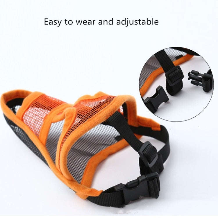 Small And Medium-sized Long-mouth Dog Mouth Cover Teddy Dog Mask, Size:M(Orange)