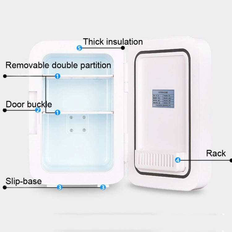 Somate SMT-8L Digital Display Car Home Dual-use Mini Refrigerator, Color:Blue, Specification:CN Plug