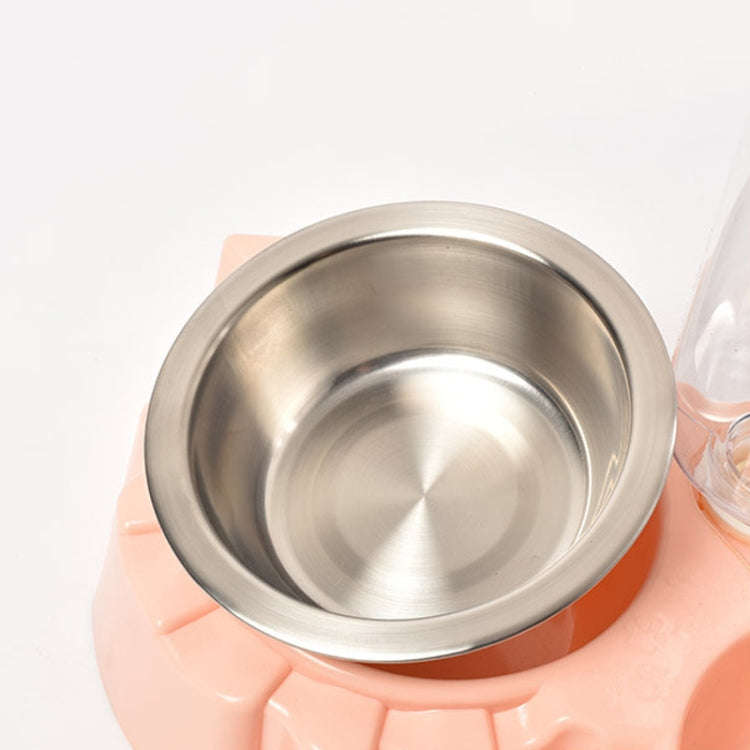 Pet Supplies Automatic Waterer Dog Cat Food Double Bowl(Blue)
