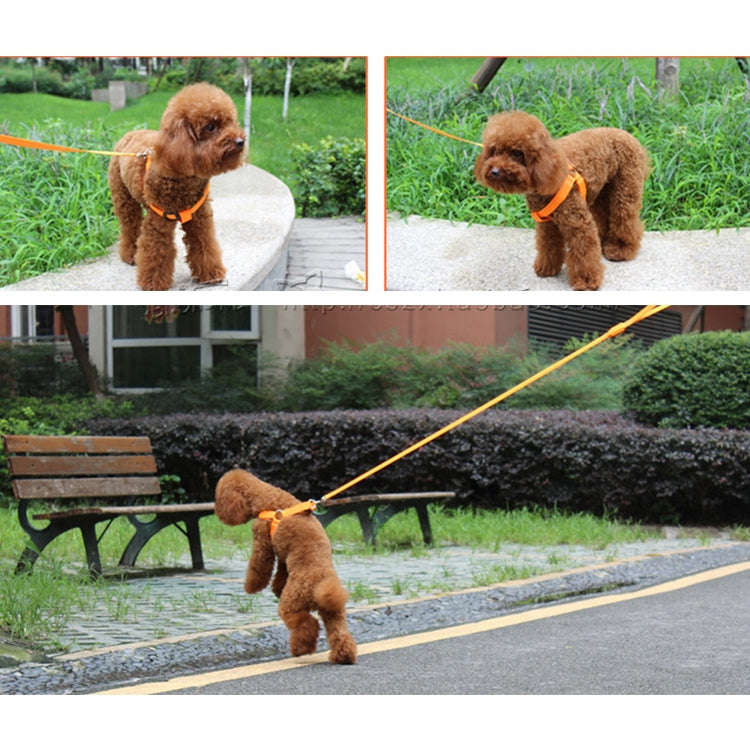 Double Sided LED Light Pet Harness Nylon Cat Dog Chest Strap Leash, Size:M(Pink)