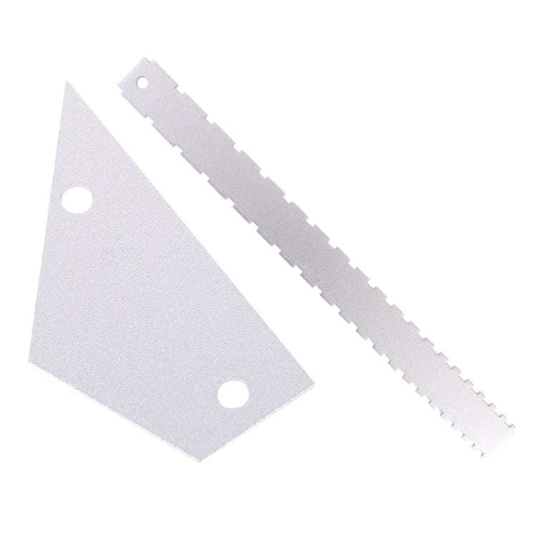 GNR1 Aluminium Measurement Bass Guitar Neck Ruler, Colour:Silver + Leveling Ruler
