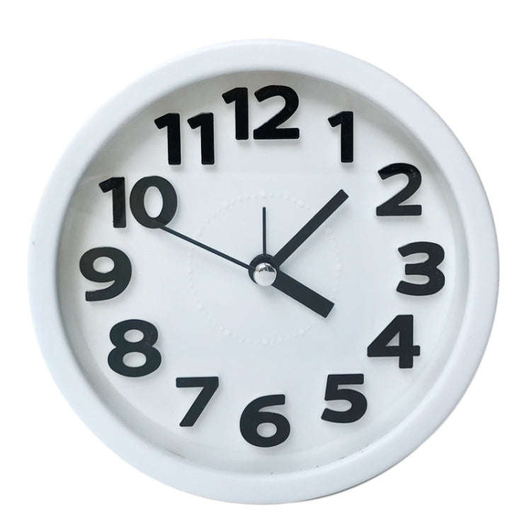Round 12cm Candy Color Stereo Digital Silent Alarm Clock Children Student Alarm Clock(White)