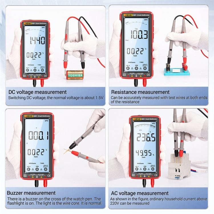 ANENG 681 LCD Digital Display Screen Smart Automatic Range Rechargeable Multimeter(Black)