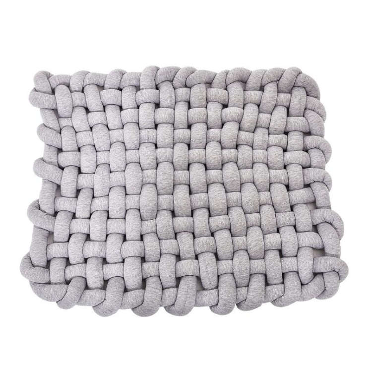 Hand-woven Home Decoration Twist Anti-skid Mat Shooting Props(Light Grey)