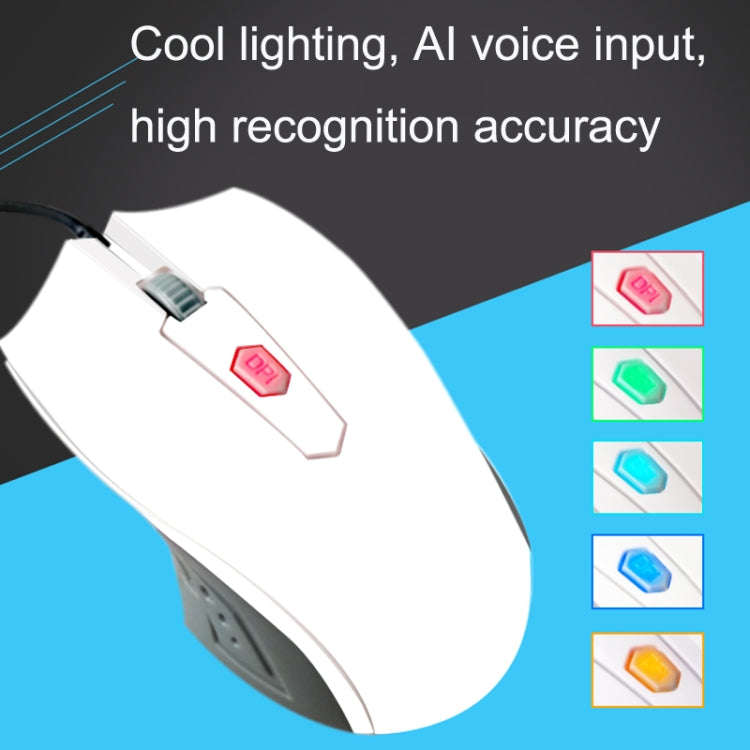 Pcsensor MOS4 4 Keys 2400DPI Game Intelligent Voice Recognition Input Mouse, Cable Length: 1.5m(S...