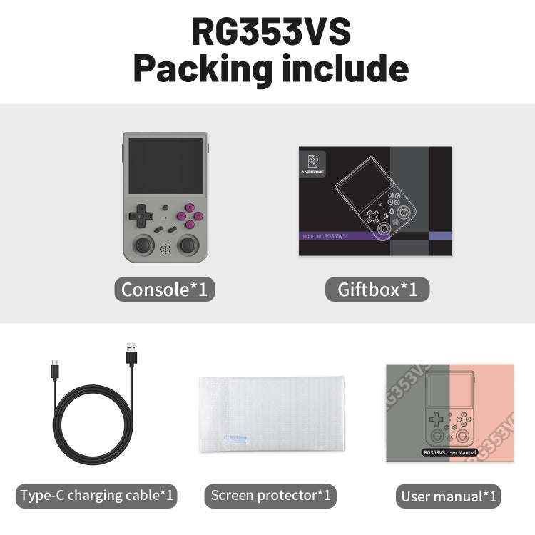 ANBERNIC RG353VS 3.5 Inch Wireless Game Box Linux Single OS Handheld Game Console 256G 35000 Game...