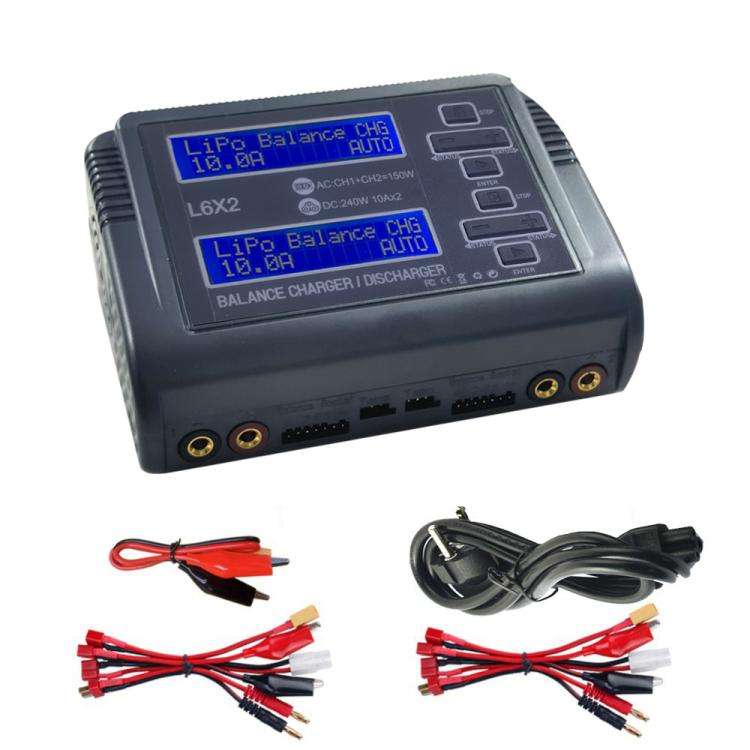 HTRC C240 Balanced Lithium Battery Charger Remote Control Airplane Toy Charger, Specification:EU ...