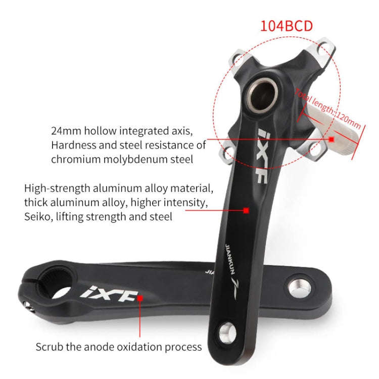 JIANKUN IXF Bike Crank Modified, Style:Left and Right Crank+Bottom Bracket(Electroplating Colorful)