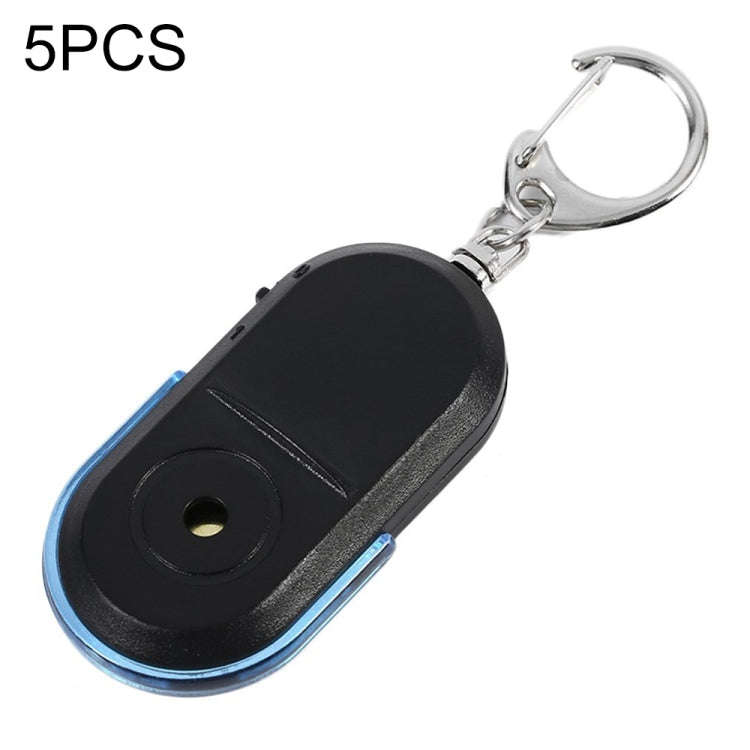 5 PCS Portable Anti-Lost Alarm Key Finder Wireless Whistle Sound LED Light Locator Finder(Blue)