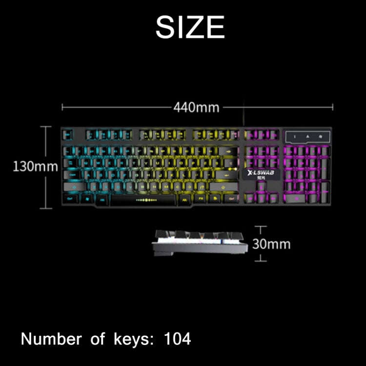X-L SWAB GX50 Computer Manipulator Feel Wired Keyboard + Macro Programming Mouse, Color Black ...