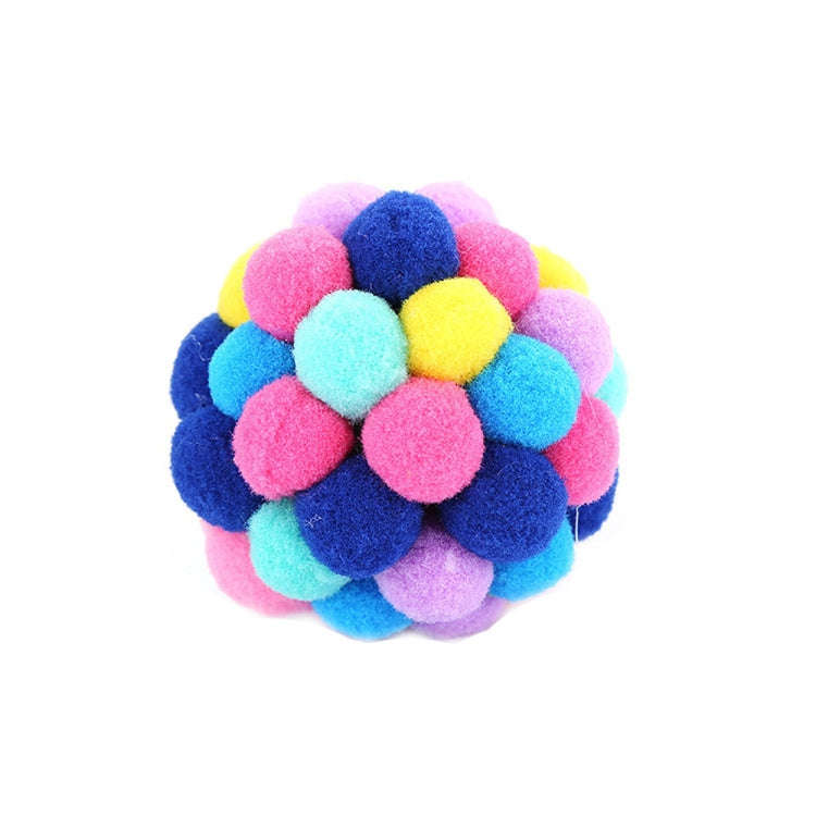 3 PCS Colorful Handmade Bells Cat Bouncy Ball Pet Toy, Size:M