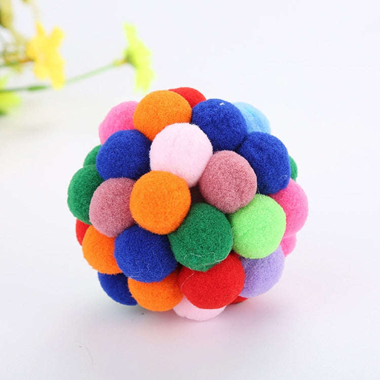 3 PCS Colorful Handmade Bells Cat Bouncy Ball Pet Toy, Size:S