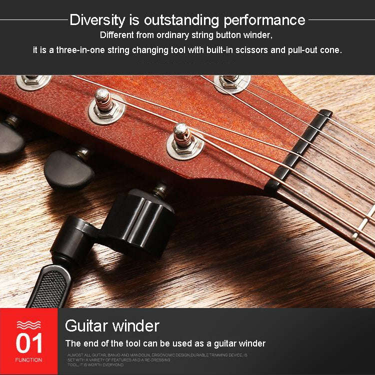 Guitar String Changing Tool Set String Trimmer Winding String Winding Three-in-one Clamp Guitar A...