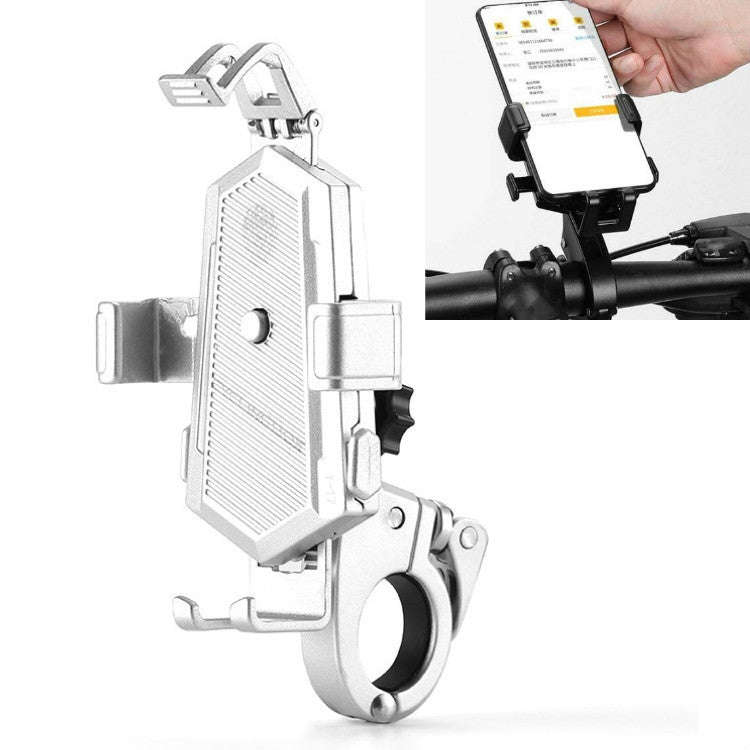 Bicycle Mobile Phone Holder Can Rotate And Adjust Fixed Aluminum Alloy Bracket Automatic Grab Bra...