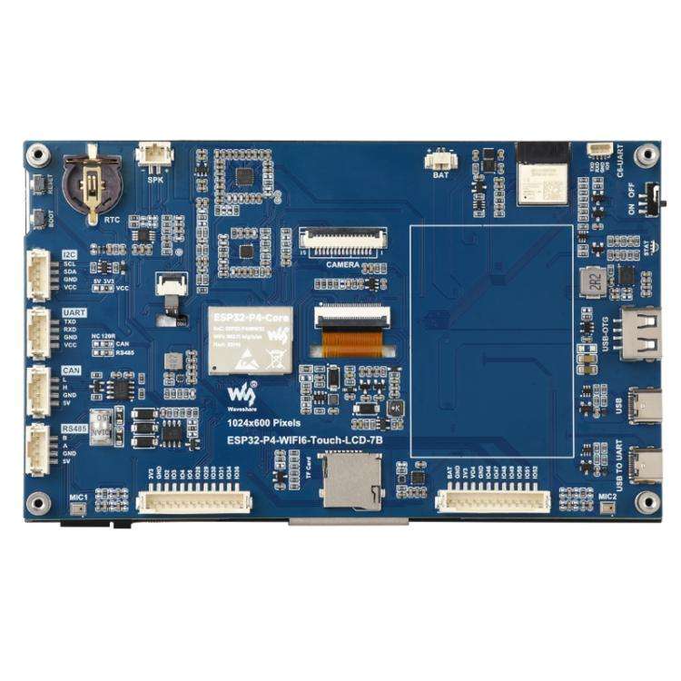 WAVESHARE ESP32-P4-WIFI6 7-Inch Five-Point Touchscreen Development Board 1024x600 Resolution, Ver...