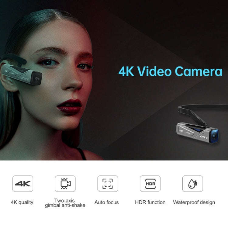 ORDRO EP7 4K Head-Mounted  Auto Focus Live Video Smart Sports Camera, Style:Without Remote Contro...