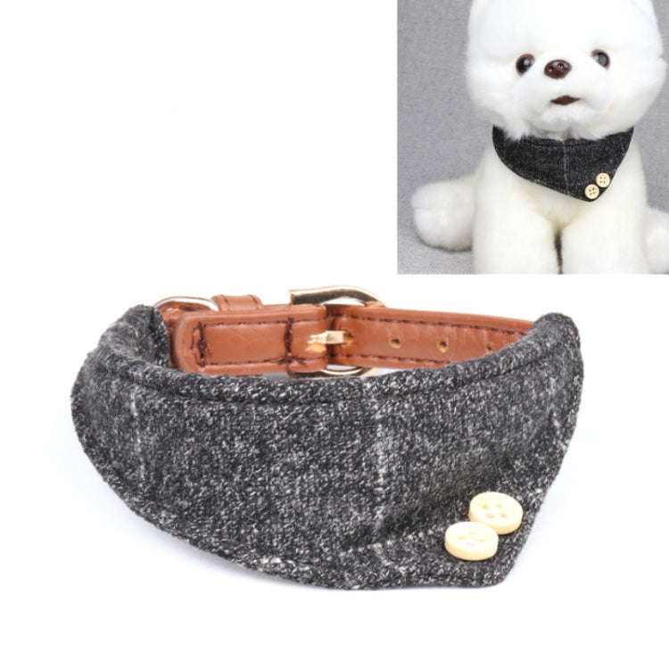 Dog Collars Pet PU Triangle Collars, Specification: 1.3x34cm(Gray)