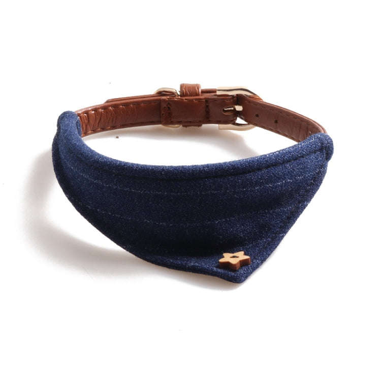 Dog Collars Pet PU Triangle Collars, Specification: 1.5x47cm(Blue)