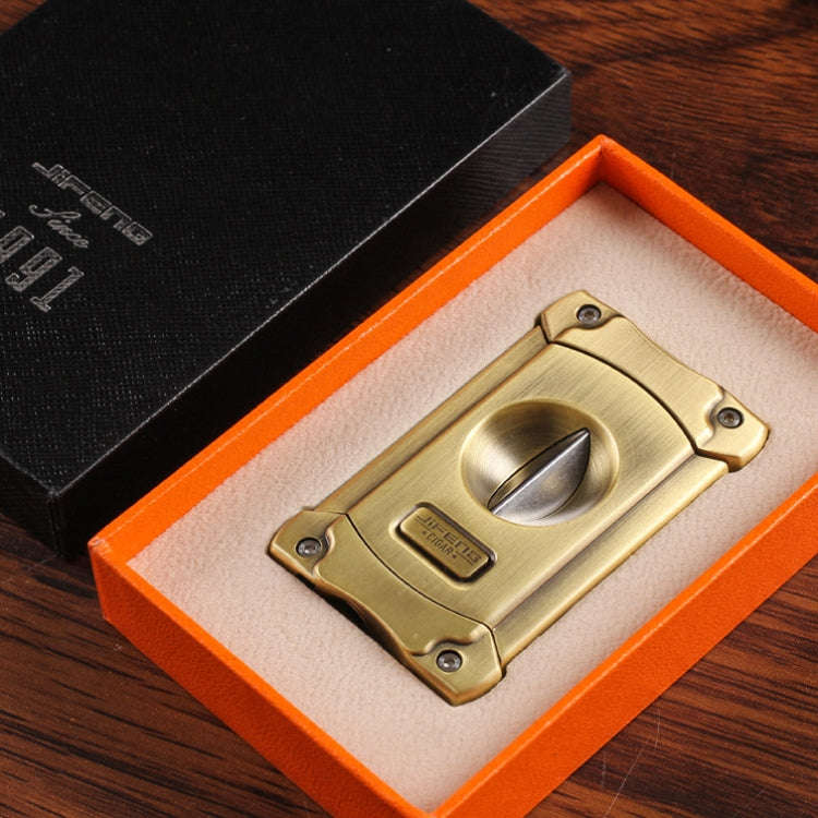 JIFENG 3 In 1 V Cigar Scissors Cigar Holder Cigar Cutter With Cigar Puncher(Red And Black)