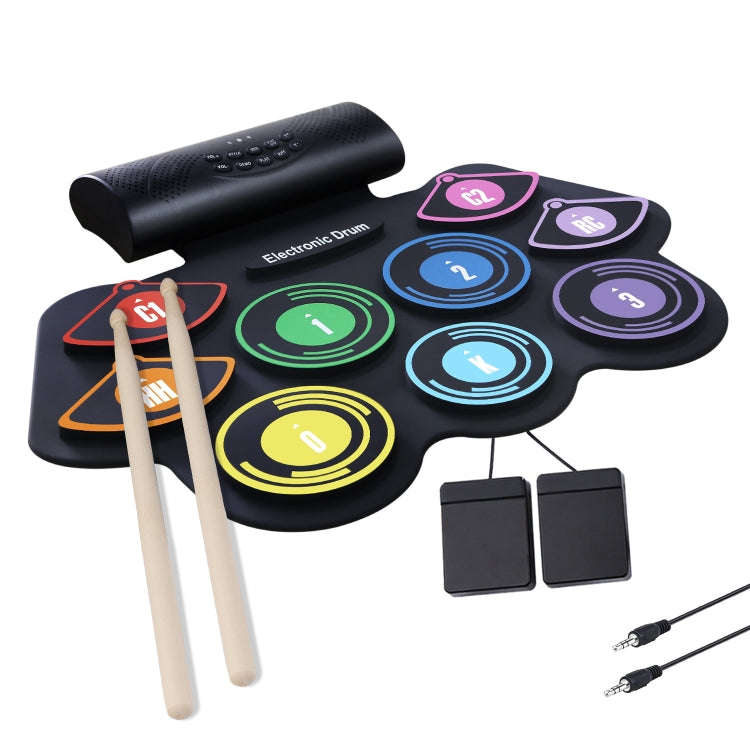 Hand-Rolled Drum Set Color Electronic Drum Lithium Battery Rechargeable Silicone Drum Set