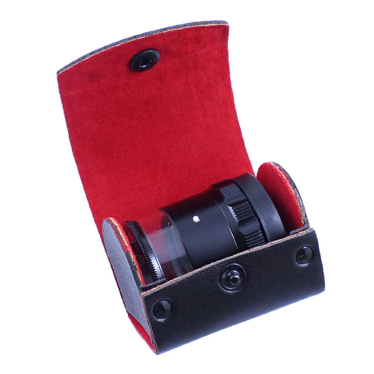 8 LED Lights 3 Groups Of Optical Glass HD With Scale 10 Times Magnifying Glass, Specification: Cr...