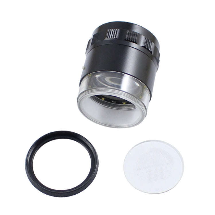 8 LED Lights 3 Groups Of Optical Glass HD With Scale 10 Times Magnifying Glass, Specification: Cr...