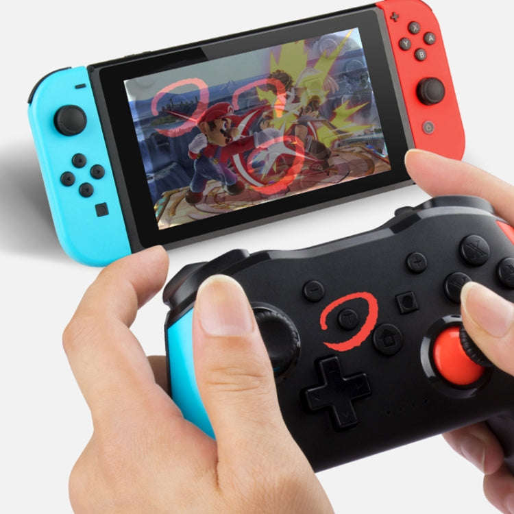 NS009 6-Axis Vibration Burst Wireless Bluetooth Gamepad For Switch Pro(Black Blue Red)