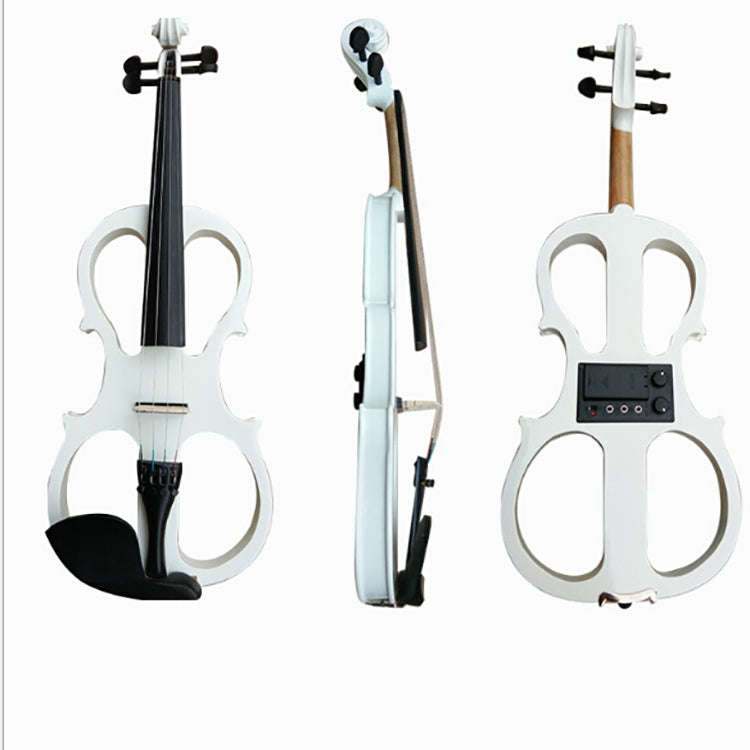 YS030 4 / 4 Wooden Manual Electronic Violin for Beginners, with Bag(White)