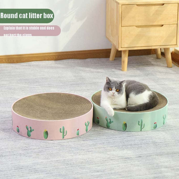 Round Corrugated Cat Scratcher Claw Sharpener Toy Bed, Colour: Cloud 32x32x6cm