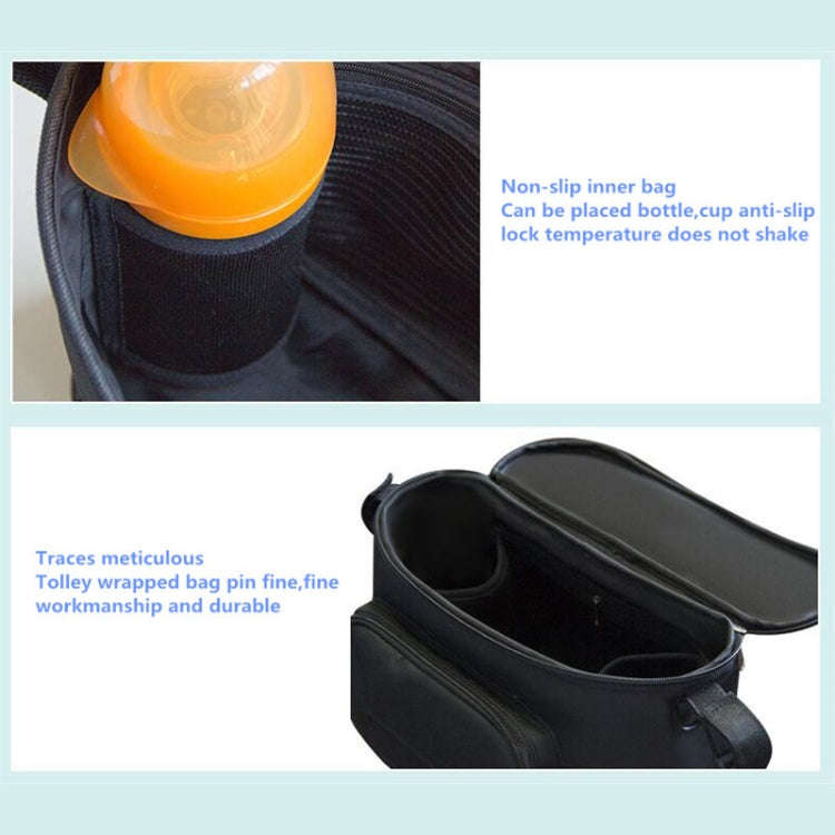 Baby Stroller Bag Mummy Bag Stroller Accessories Hanging Bag(Black)