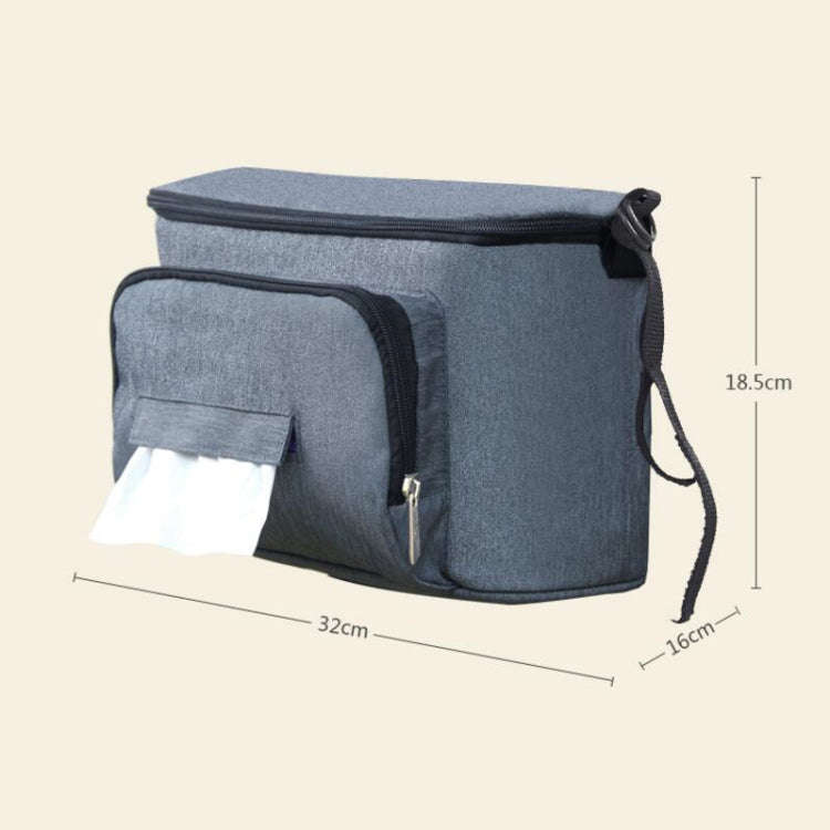 Baby Stroller Bag Mummy Bag Stroller Accessories Hanging Bag(Black)