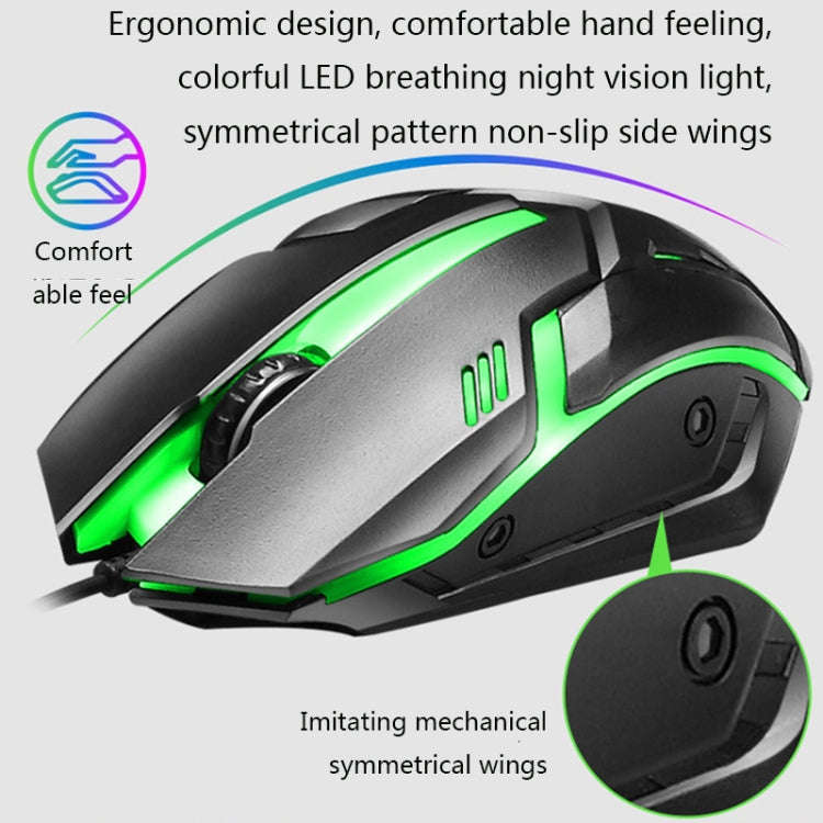 LIMEIDE GTX300 1600DPI 104 Keys USB Rainbow Suspended Backlight Wired Luminous Keyboard and Mouse...