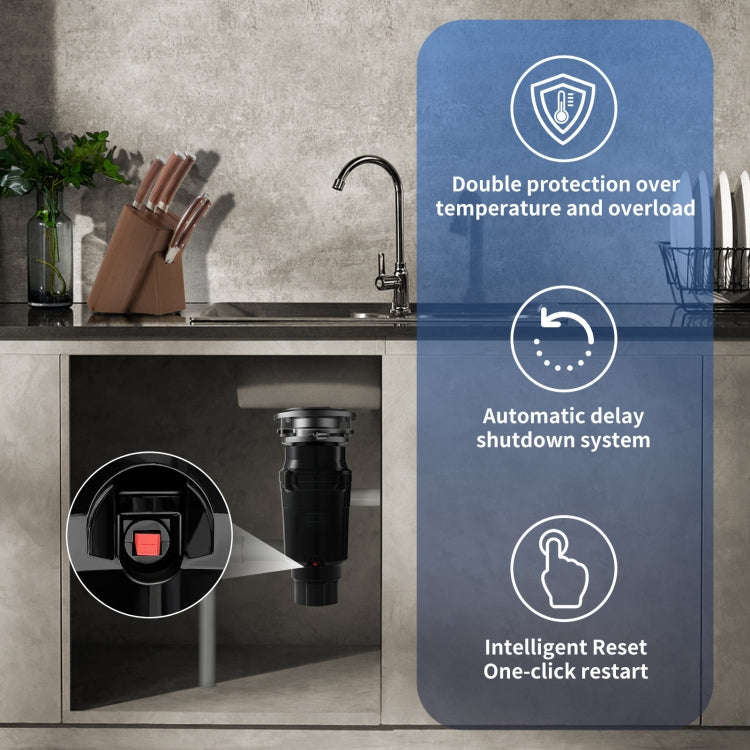 550W EU Plug Food Garbage Disposer 7 Levels Grinding Connectable For Dishwasher