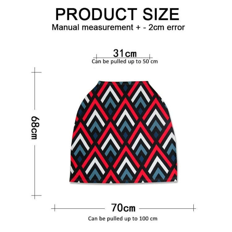 Multifunctional Enlarged Stroller Windshield Breastfeeding Towel Baby Seat Cover(Red Geometry)
