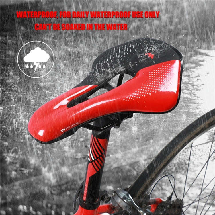 WEST BIKING Cycling Seat Hollow Breathable Comfortable Saddle Riding Equipment(Black Red)