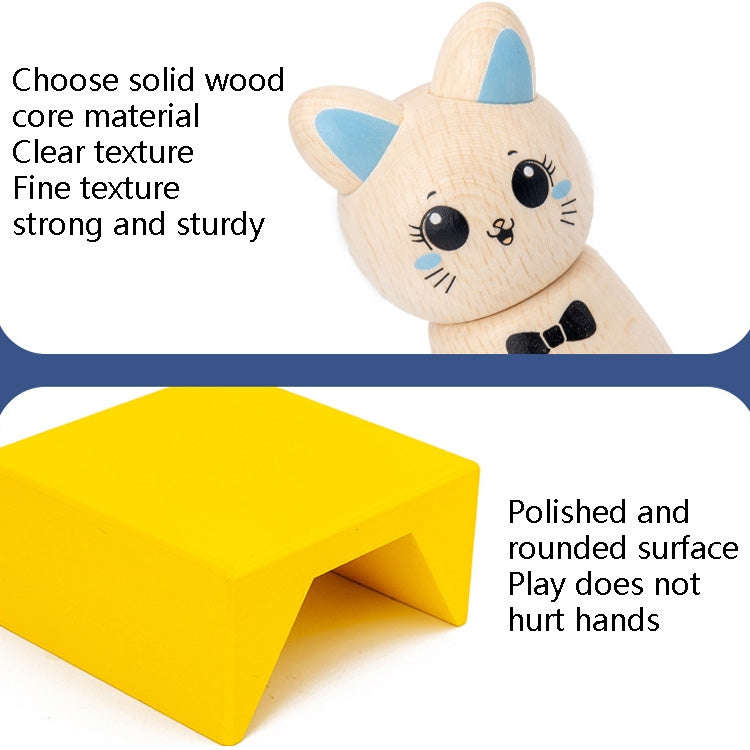 Children Puzzle Creative Assembling Building Blocks Cat Magic Box Baby Early Education Board Game...