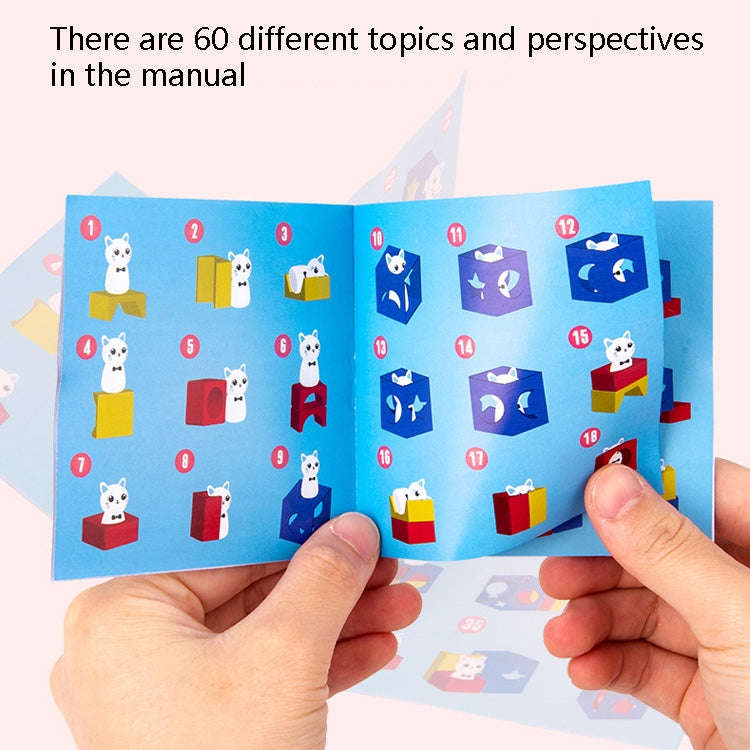 Children Puzzle Creative Assembling Building Blocks Cat Magic Box Baby Early Education Board Game...