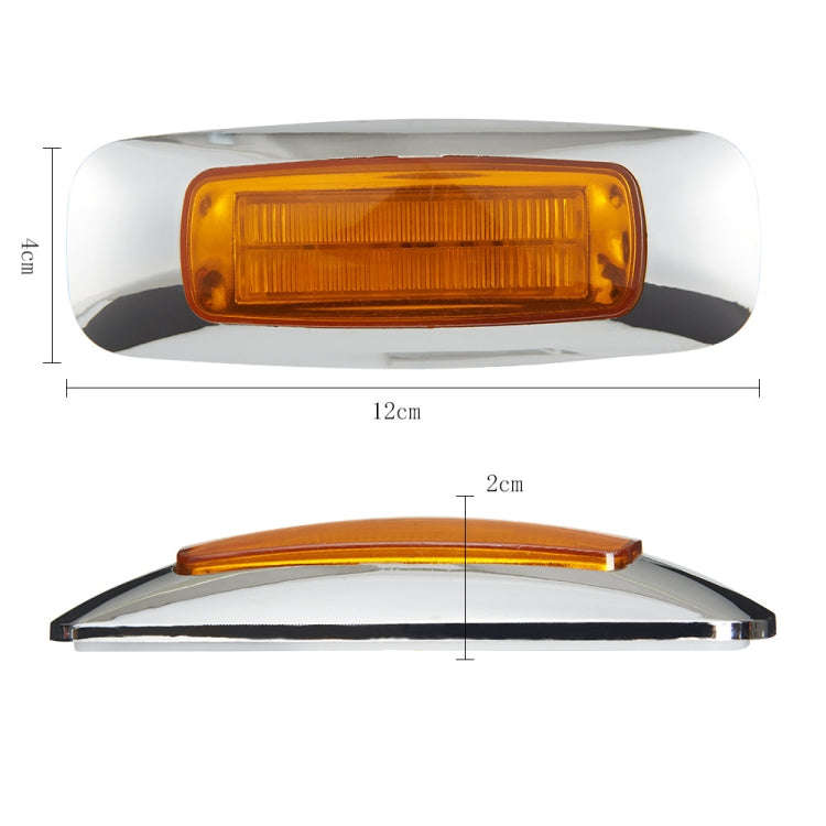 2 PCS 12/24V 8 LEDs Explosion Lightning Plating Edge Light Side Tail Light(Yellow)