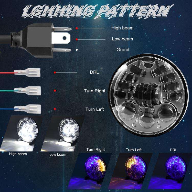 5.75-inch Aluminum Housing Matrix Angel Eye Motorcycle Headlight(H4)