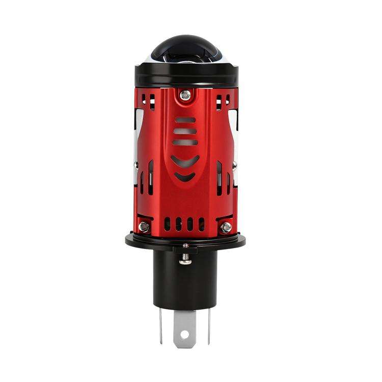 48W High-power LED Spotlight H4 Car Headlight With Solenoid Valve(Red)