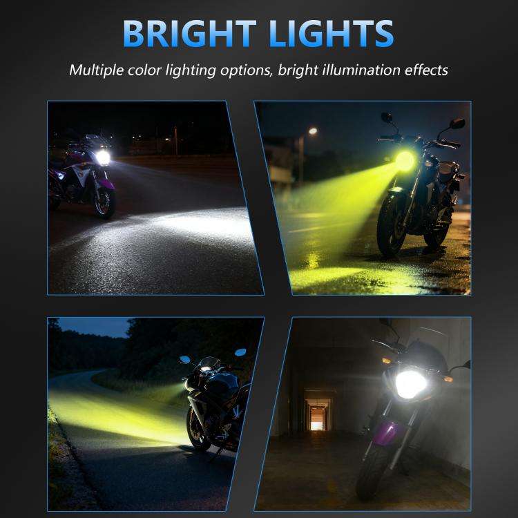 4-Pin Aluminum Alloy Heat Dissipating Motorcycle Three-Sided Headlight, Color: Two Colors