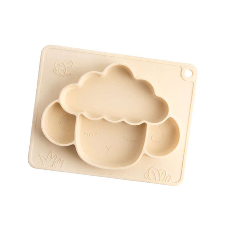 M010094 Children Silicone Dinner Plate Gridded Anti-Fall Eating Bowl Baby Cartoon Complementary F...