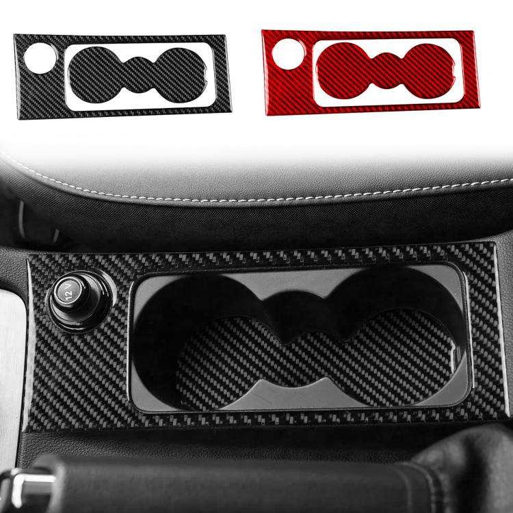 For 2017-2021 Skoda Octavia Left And Right Hand Drive Cup Holder Frame + Cup Mat Sticker(Red)