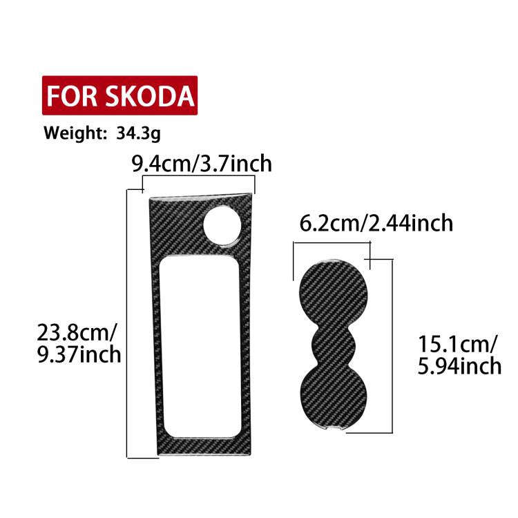 For 2017-2021 Skoda Octavia Left And Right Hand Drive Cup Holder Frame + Cup Mat Sticker(Red)