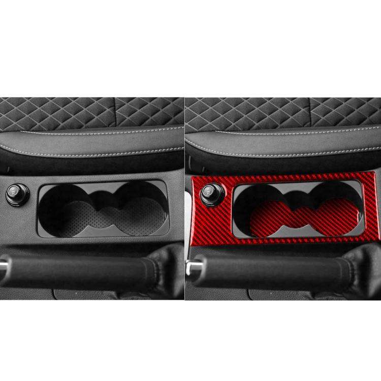 For 2017-2021 Skoda Octavia Left And Right Hand Drive Cup Holder Frame + Cup Mat Sticker(Black)