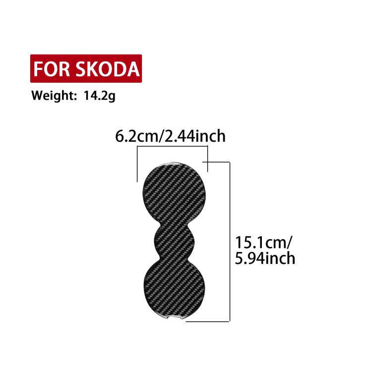 For 2017-2021 Skoda Octavia Left And Right Hand Drive Cup Holder Mat Sticker(Black)