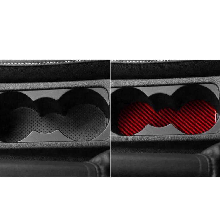 For 2017-2021 Skoda Octavia Left And Right Hand Drive Cup Holder Mat Sticker(Red)