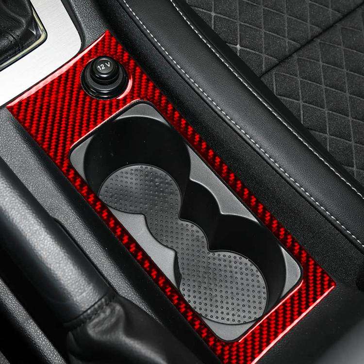 For 2017-2021 Skoda Octavia Left And Right Hand Drive Cup Holder Trim Sticker(Red)