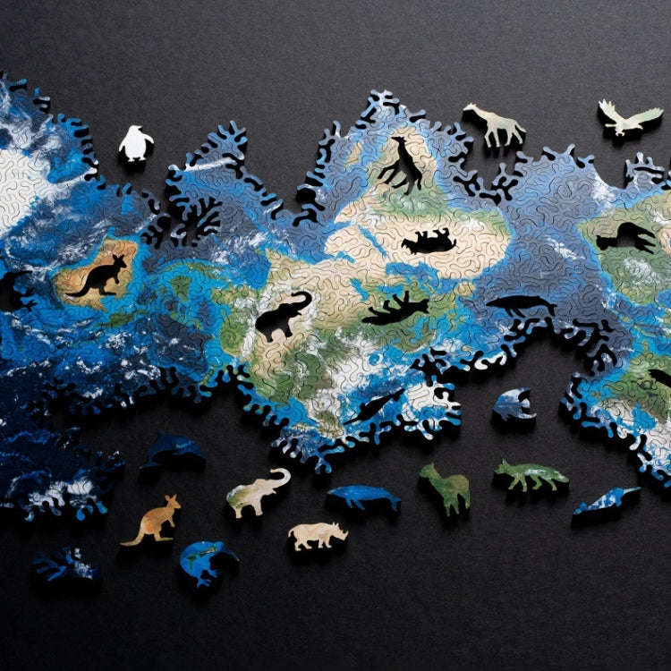 Wooden Irregular High Difficulty Puzzle Infinite Galaxy Mystery Puzzle Toy, Colour: Unlimited Earth